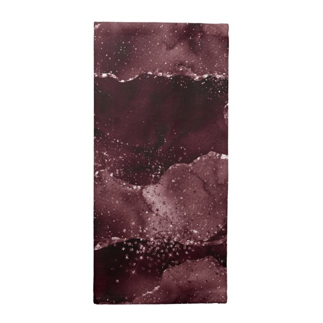 Moody Agate | Wine Bordeaux Sangria Merlot Maroon Cloth Napkin (Half Fold)