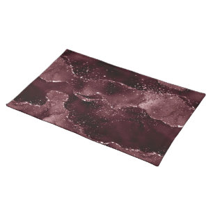 Moody Agate Wine Bordeaux Sangria Merlot Maroon Cloth Placemat