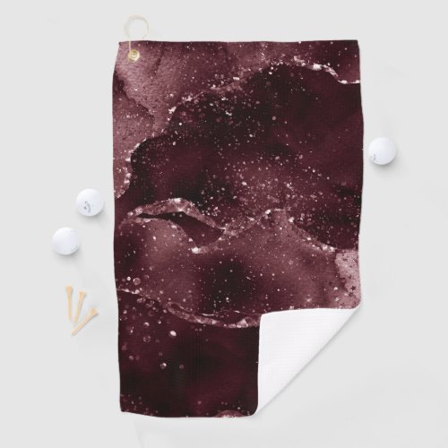 Moody Agate  Wine Bordeaux Sangria Merlot Maroon Golf Towel