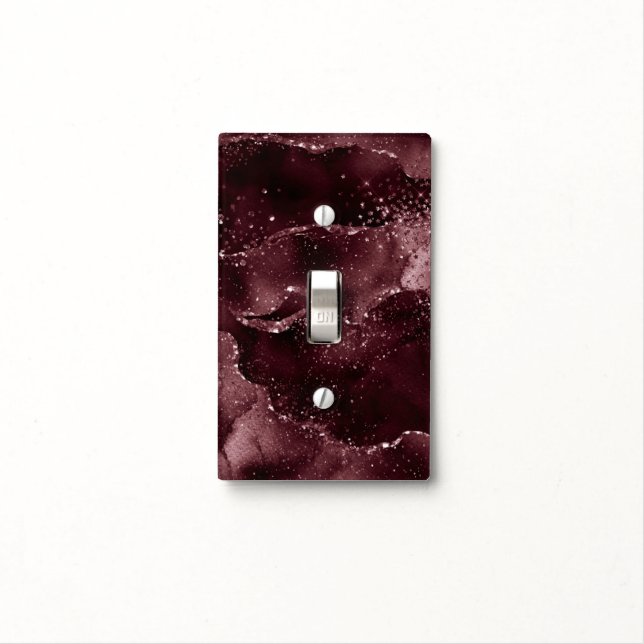 Moody Agate | Wine Bordeaux Sangria Merlot Maroon Light Switch Cover (In Situ)
