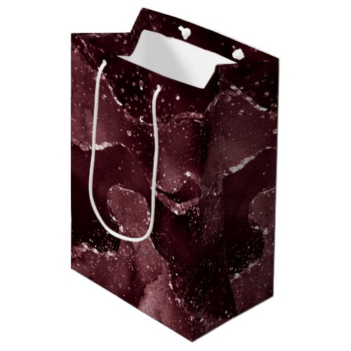 Moody Agate  Wine Bordeaux Sangria Merlot Maroon Medium Gift Bag