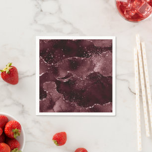Moody Agate   Wine Bordeaux Sangria Merlot Maroon Napkins