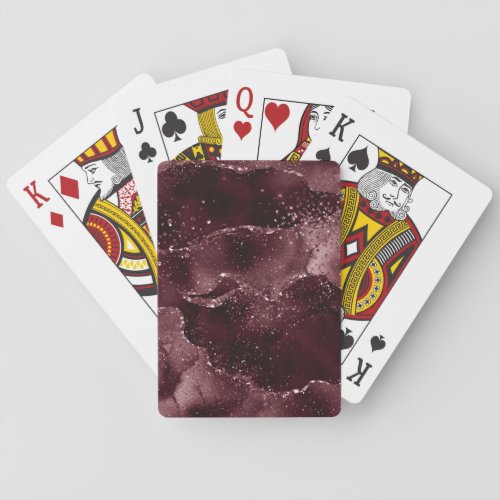 Moody Agate  Wine Bordeaux Sangria Merlot Maroon Poker Cards