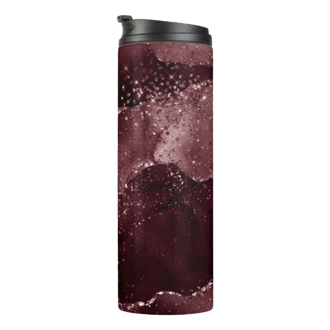 Moody Agate | Wine Bordeaux Sangria Merlot Maroon Thermal Tumbler (Rotated Right)