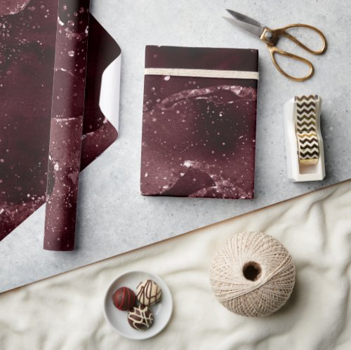 Moody Agate  Wine Bordeaux Sangria Merlot Maroon Wrapping Paper