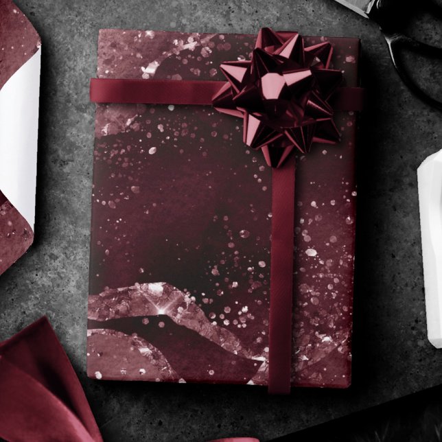 Moody Agate | Wine Bordeaux Sangria Merlot Maroon Wrapping Paper (Creator Uploaded)