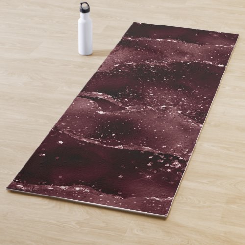 Moody Agate  Wine Bordeaux Sangria Merlot Maroon Yoga Mat