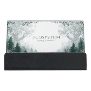 Moody and Mystical Enchanted Forest Desk Business Card Holder