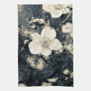 Moody Anemone Flower Botanical Art Kitchen Towel