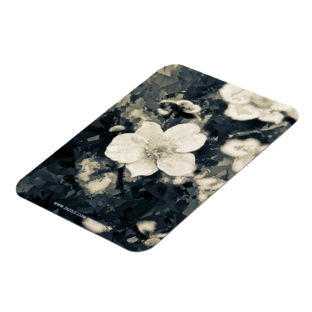 Moody Anemone Flower Botanical Art Magnet (Left Side)