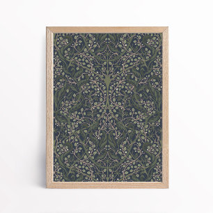Moody Arts and Crafts Botanical Poster Wall Art
