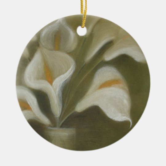 Moody Arum Calla's In A Vase Ceramic Ornament