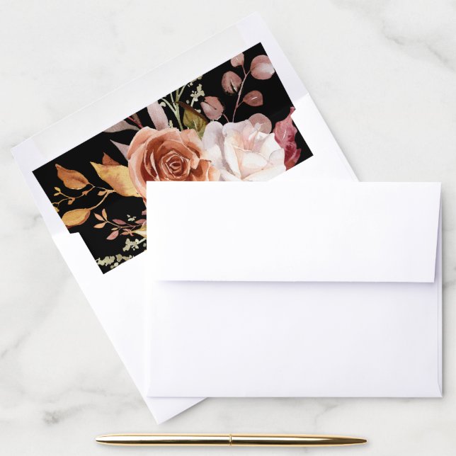 Moody Autumn Elegant Floral Envelope Liner (Desk)