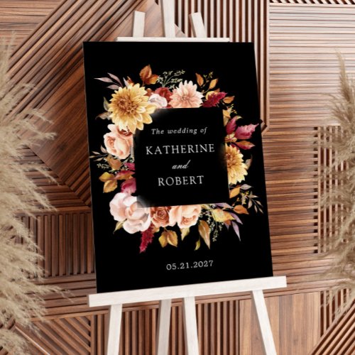 Moody Autumn Floral Elegant Foam Board