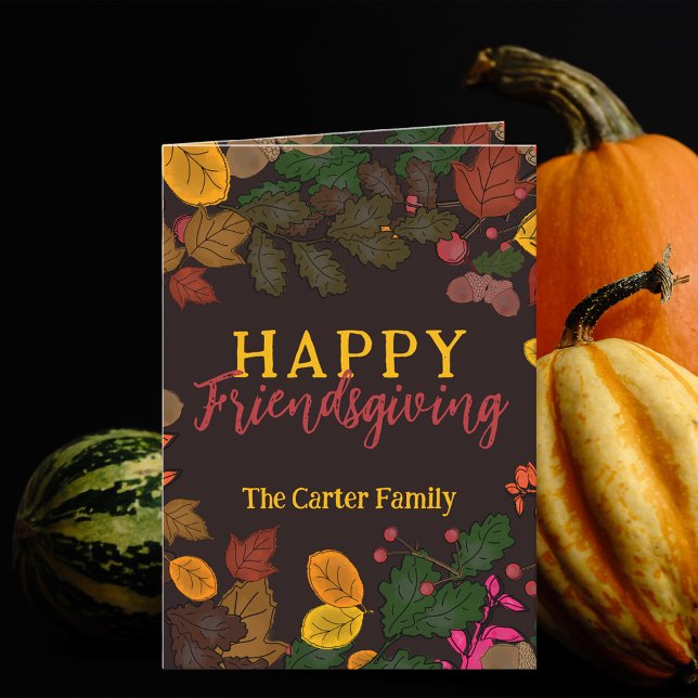 Moody Autumn Foliage Friendsgiving Greeting Card (Creator Uploaded)