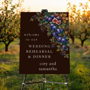 Moody Autumn Plum Fig Rehearsal Dinner Foam Board