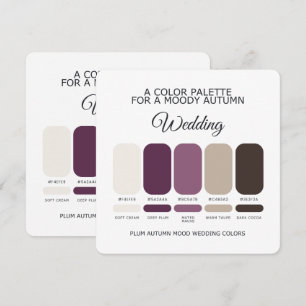 Moody Autumn Plum Wedding Color Palette Card