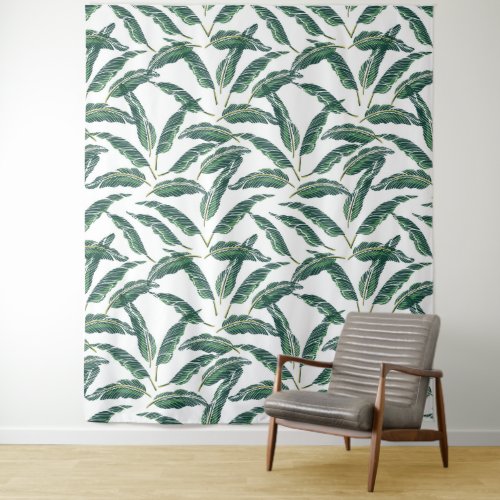 Moody Banana leaves white Tapestry