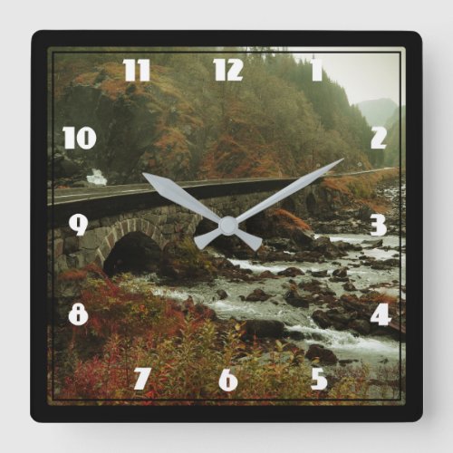 Moody Beautiful Nature Landscape Square Wall Clock