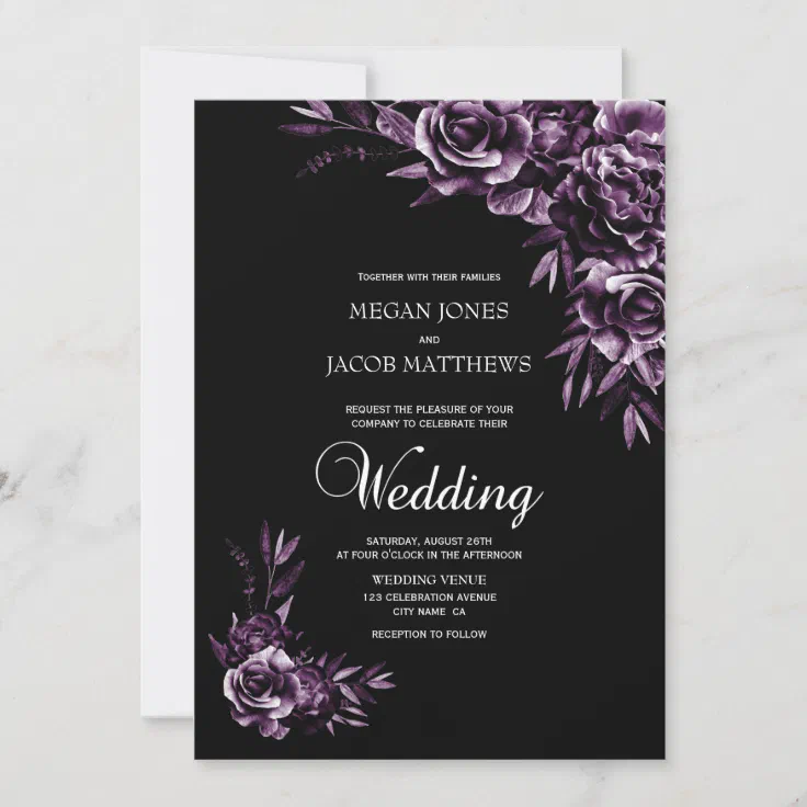 Personalised Wedding Day and/or Evening Invitations Lilac Lilac Damask E 