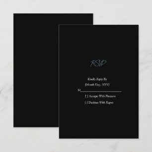 Moody Black & Dark Wedding RSVP Card