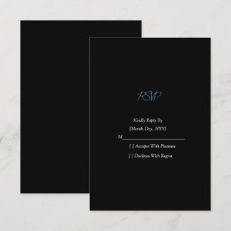Moody Black & Dark Wedding RSVP Card