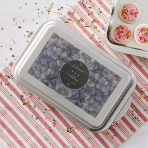 Moody Black Floral Classic Couple Names Wedding Cake Pan