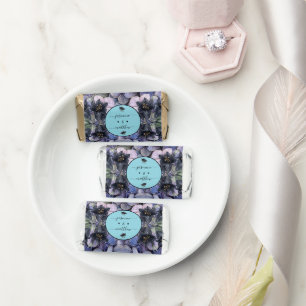 Moody Black Floral Classic Couple Names Wedding Hershey's Miniatures