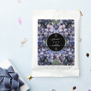 Moody Black Floral Classic Couple Names Wedding Margarita Drink Mix