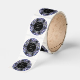 Moody Black Floral Classic Couple Names Wedding Round Sticker