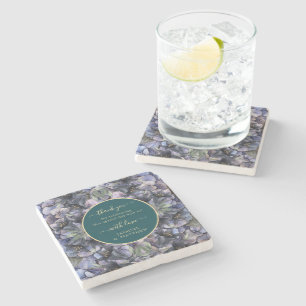 Moody Black Floral Classic Thank You Chic Wedding Stone Coaster