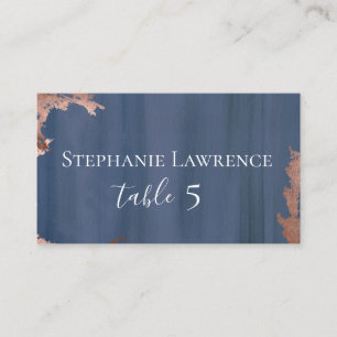 Moody Blue Copper Wedding Place Card