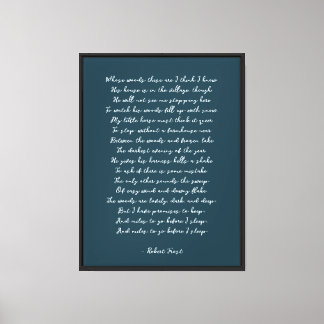 Moody Blue Custom Poem Print on Canvas 