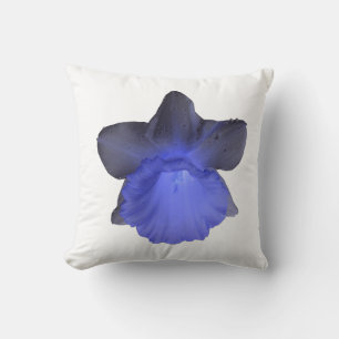 Moody Blue Dripping Daffodil Pillow