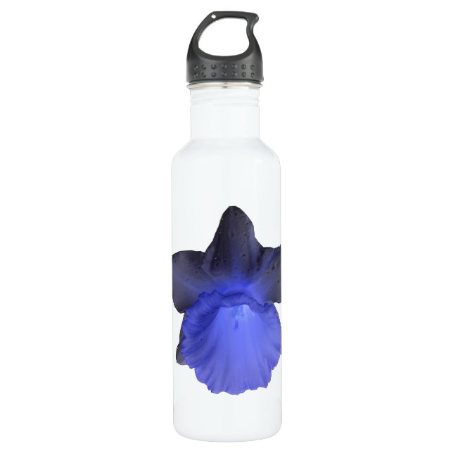 Moody Blue Dripping Daffodil Stainless Steel Water Bottle (Front)