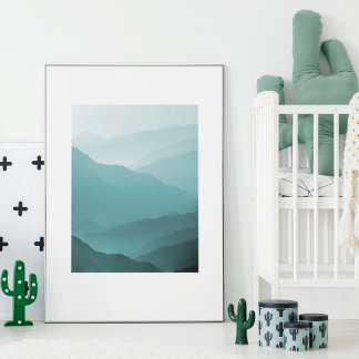 Moody Blue Mountain Poster