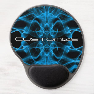 Moody Blue Smoke Custom Abstract Art Gel Mouse Pad