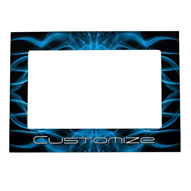 Moody Blue Smoke Custom Abstract Art Magnetic Frame (Front)