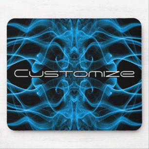 Moody Blue Smoke Custom Abstract Art Mouse Pad