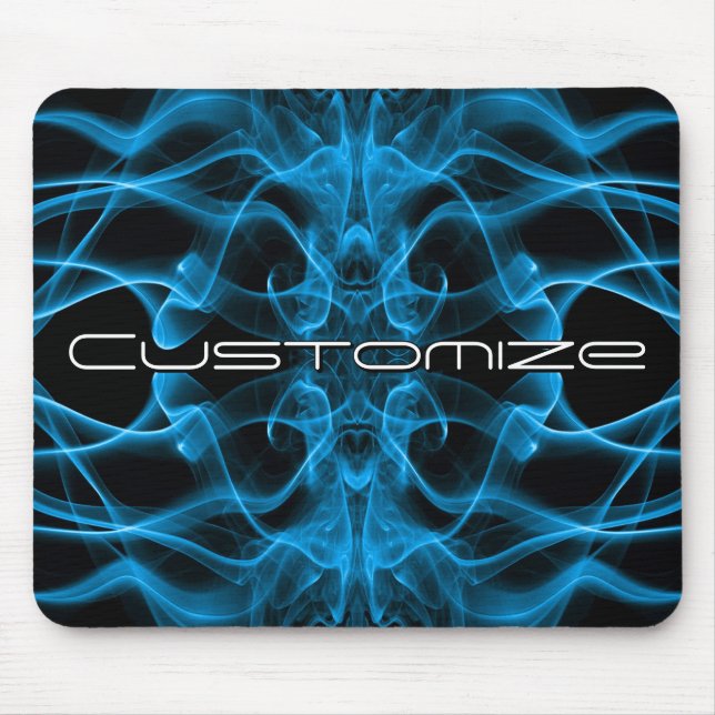 Moody Blue Smoke Custom Abstract Art Mouse Pad (Front)
