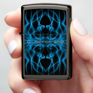 Moody Blue Smoke Custom Abstract Art Zippo Lighter