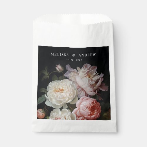 Moody Blush Rose Watercolor Modern Wedding Favor Bag