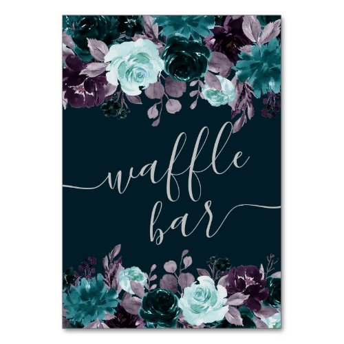 Moody Boho  Deep Teal and Purple Gift Designation Table Number