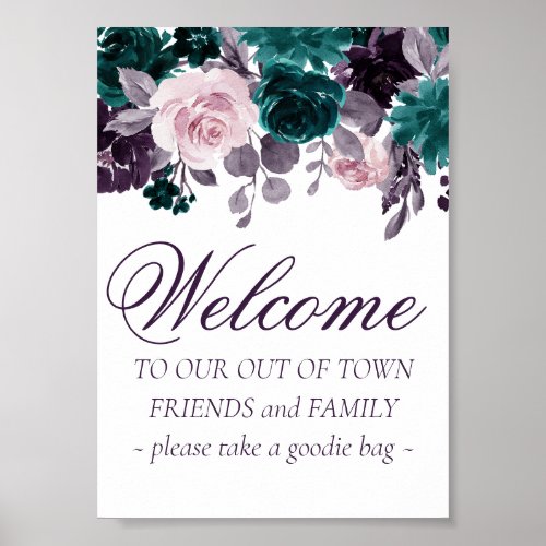 Moody Boho  Eggplant and Teal Out of Town Guests Poster