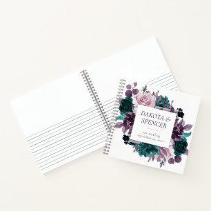 Moody Boho Eggplant and Teal Photo Guest Book
