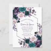 Moody Boho | Eggplant Purple Floral Bridal Shower Invitation (Front)