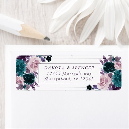 Moody Boho  Eggplant Purple Mauve Wedding Address Label