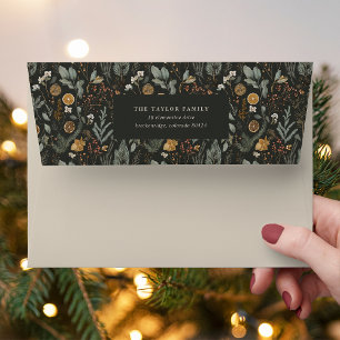 Moody Botanical Holiday Return Address Envelope