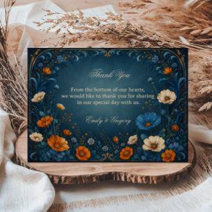 Moody Botanical Ornamental Thank You Card