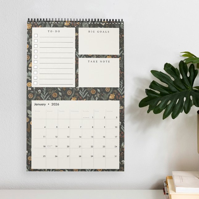Moody Botanical Pattern Monthly Planner Calendar (Creator Uploaded)